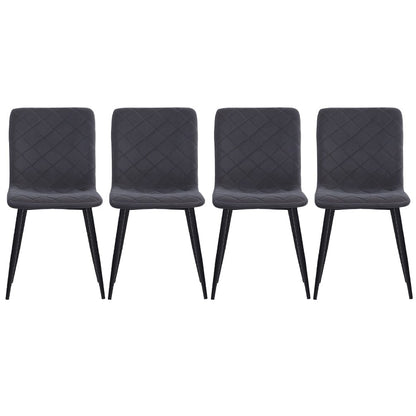 83cm Height Set of 4 Linen Upholstered Comfy Dining Chairs - House Comfort