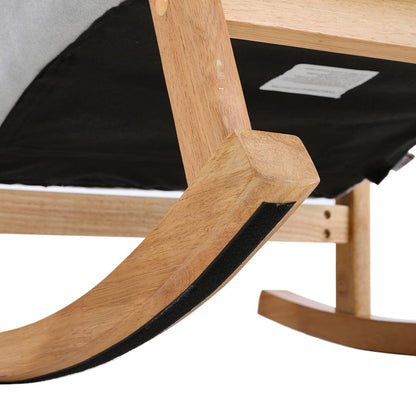 85cm D Solid Wood Rocking Chair with Velvet Upholstered - House Comfort