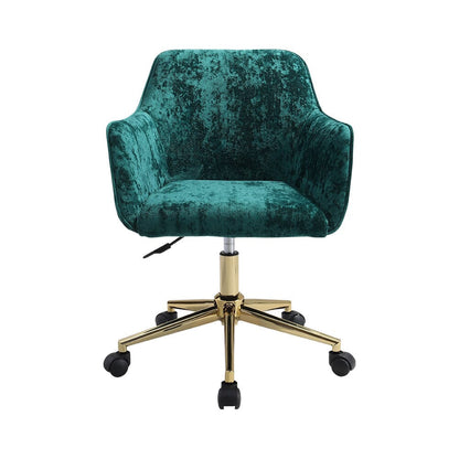 88cm Height Velvet Upholstered Home Office Swivel Task Chair with Flared Arms - House Comfort