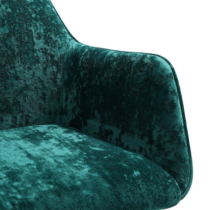 88cm Height Velvet Upholstered Home Office Swivel Task Chair with Flared Arms - House Comfort