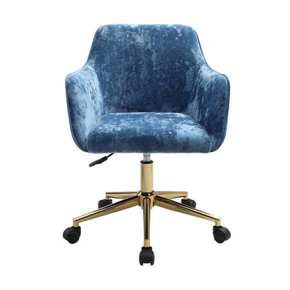 88cm Height Velvet Upholstered Home Office Swivel Task Chair with Flared Arms - House Comfort