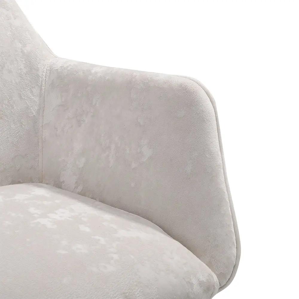 88cm Height Velvet Upholstered Home Office Swivel Task Chair with Flared Arms - House Comfort