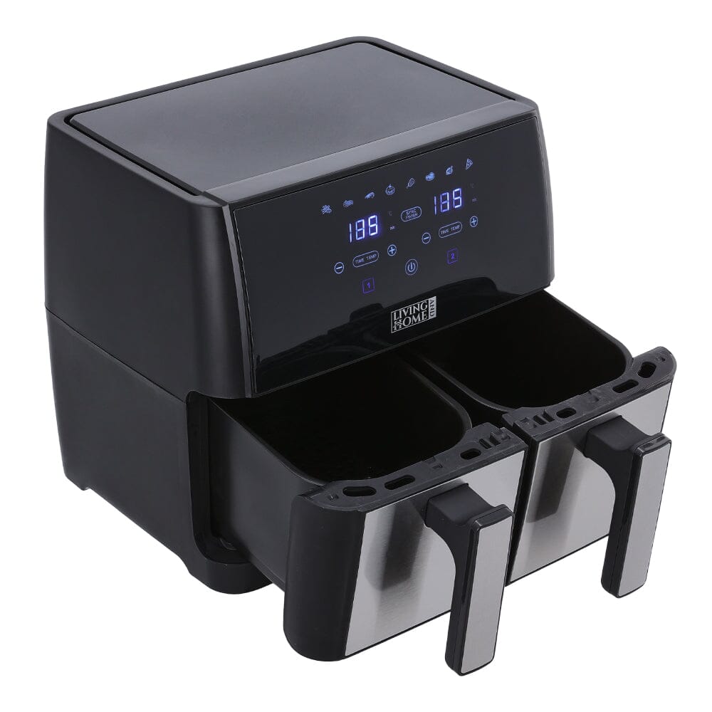 8L Black Touch Screen Air Fryer with Dual Basket - House Comfort