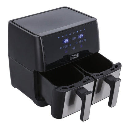 8L Black Touch Screen Air Fryer with Dual Basket - House Comfort