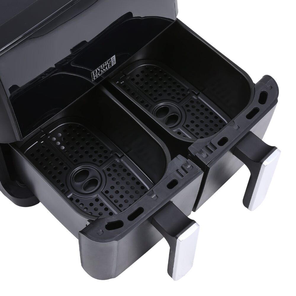 8L Black Touch Screen Air Fryer with Dual Basket - House Comfort