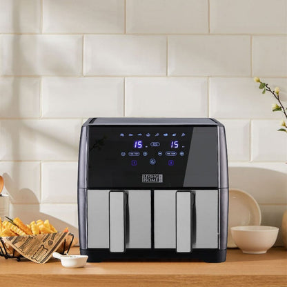 8L Black Touch Screen Air Fryer with Dual Basket - House Comfort