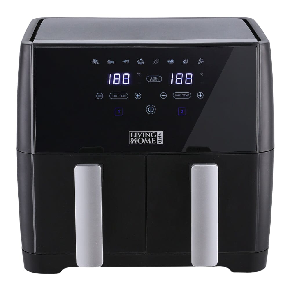 8L Black Touch Screen Air Fryer with Dual Basket - House Comfort