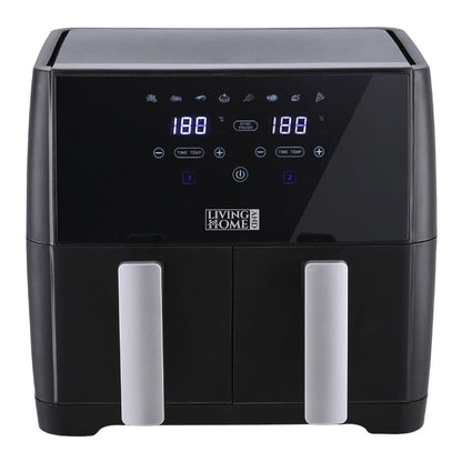 8L Black Touch Screen Air Fryer with Dual Basket - House Comfort