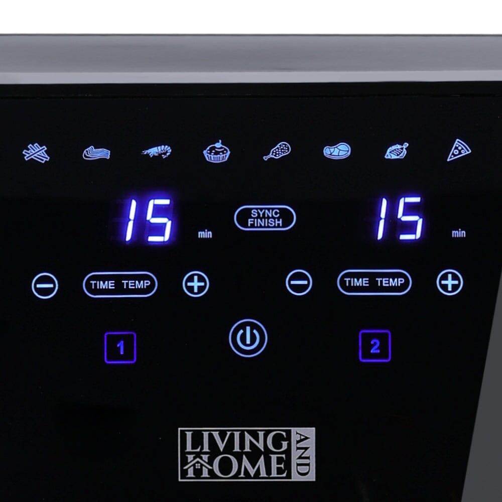 8L Black Touch Screen Air Fryer with Dual Basket - House Comfort