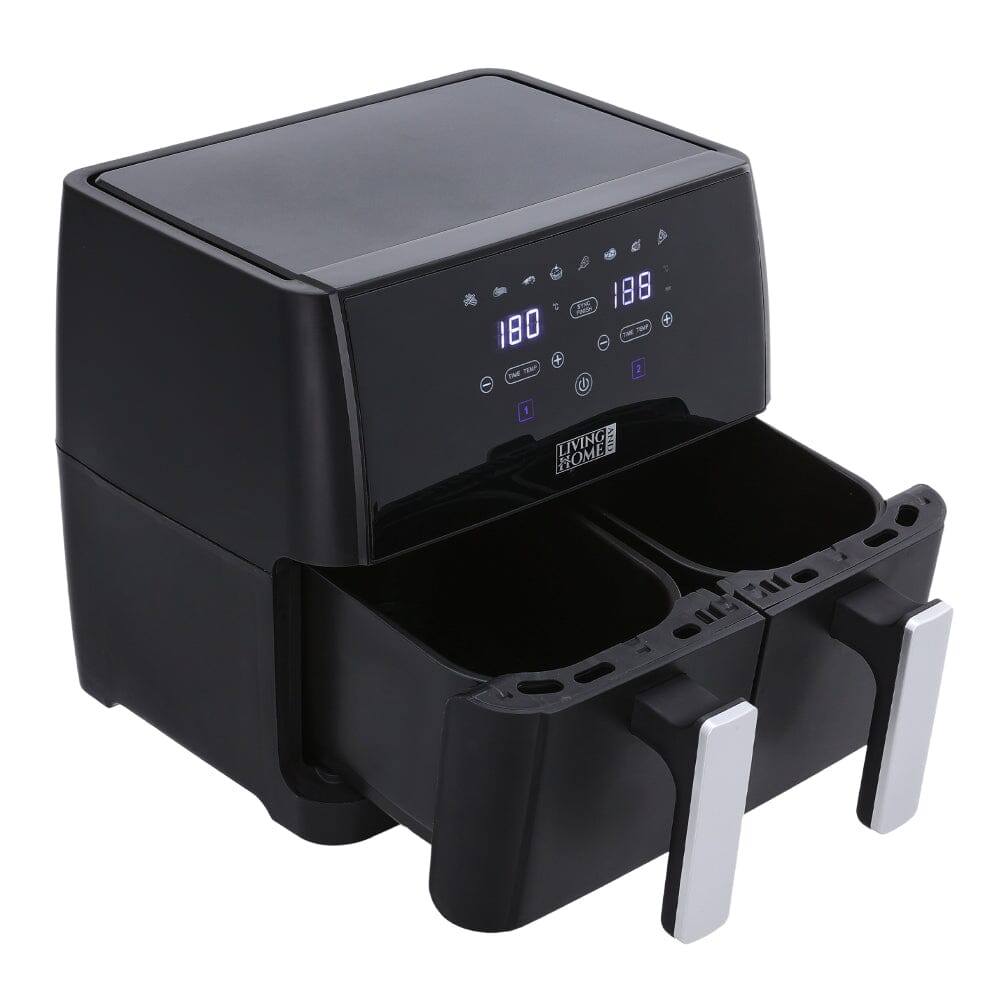 8L Black Touch Screen Air Fryer with Dual Basket - House Comfort