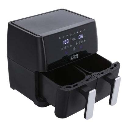 8L Black Touch Screen Air Fryer with Dual Basket - House Comfort