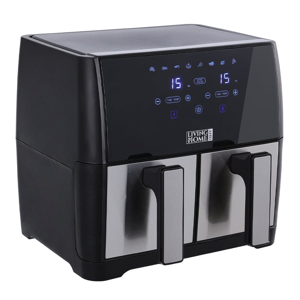 8L Black Touch Screen Air Fryer with Dual Basket - House Comfort