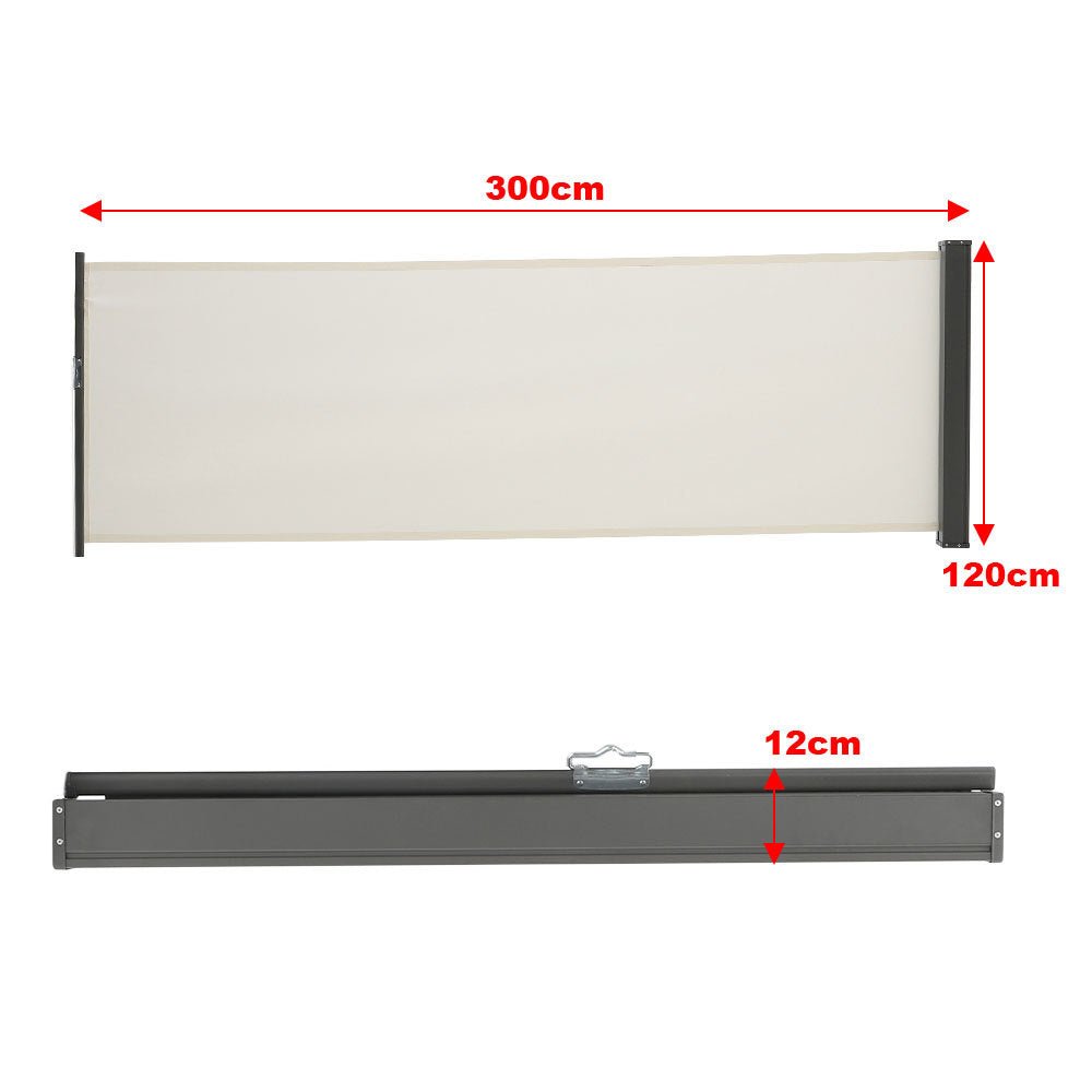 9ft Length Side Awning Retractable Outdoor Privacy Screen - House Comfort