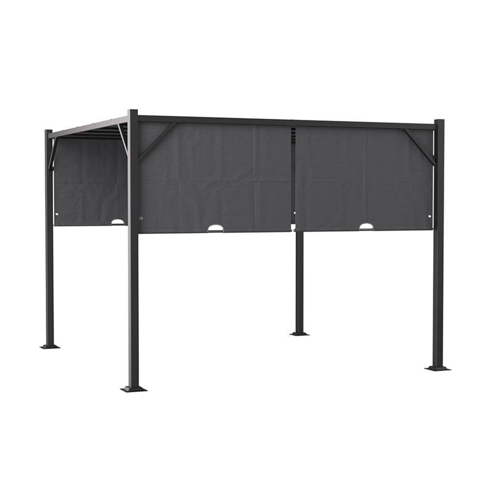 9ft Outdoor Steel Pergola Luxury with Retractable Canopy - House Comfort