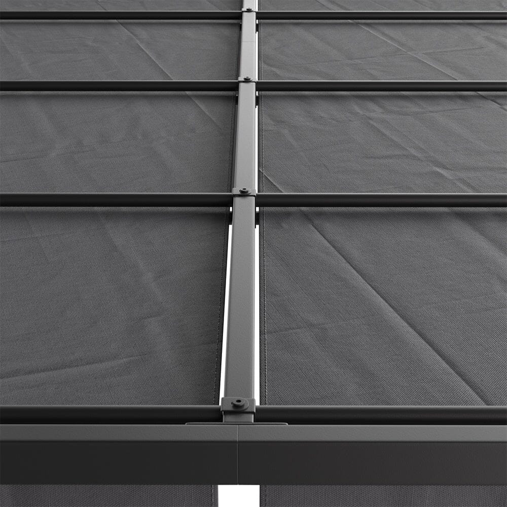 9ft Outdoor Steel Pergola Luxury with Retractable Canopy - House Comfort