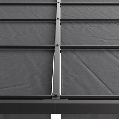 9ft Outdoor Steel Pergola Luxury with Retractable Canopy - House Comfort