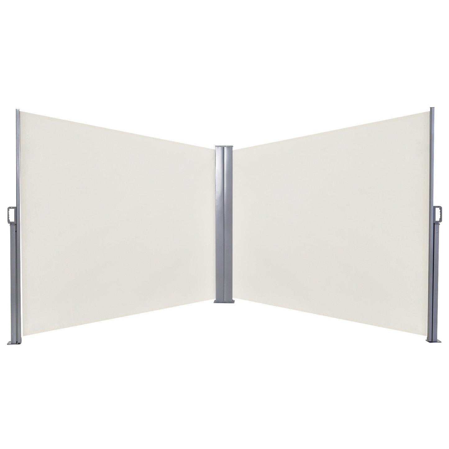 9ft Retractable Double Side Awning - White Water Resistant - House Comfort