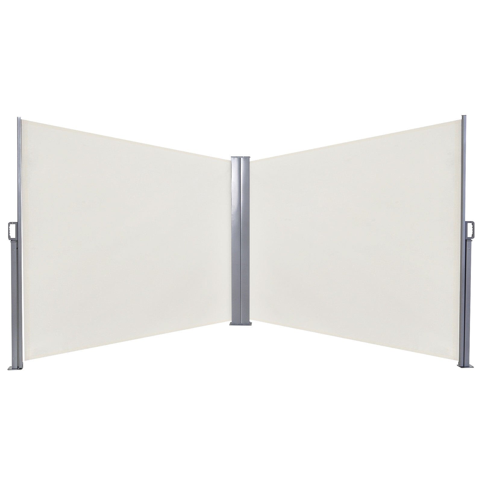 9ft Retractable Double Side Awning - White Water Resistant - House Comfort