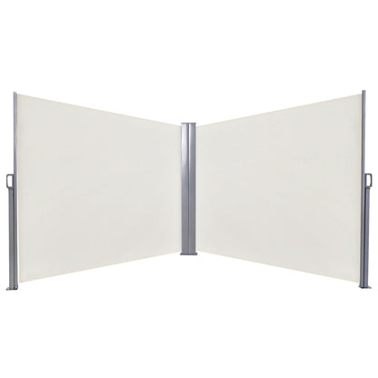 9ft Retractable Double Side Awning - White Water Resistant - House Comfort