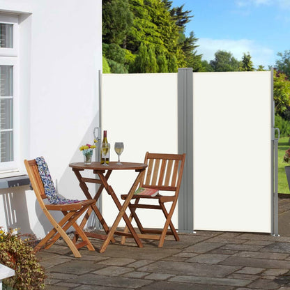 9ft Retractable Double Side Awning - White Water Resistant - House Comfort