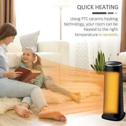Intellectual Black Electric PTC Ceramic Heater with Remote Control Velora Boutique