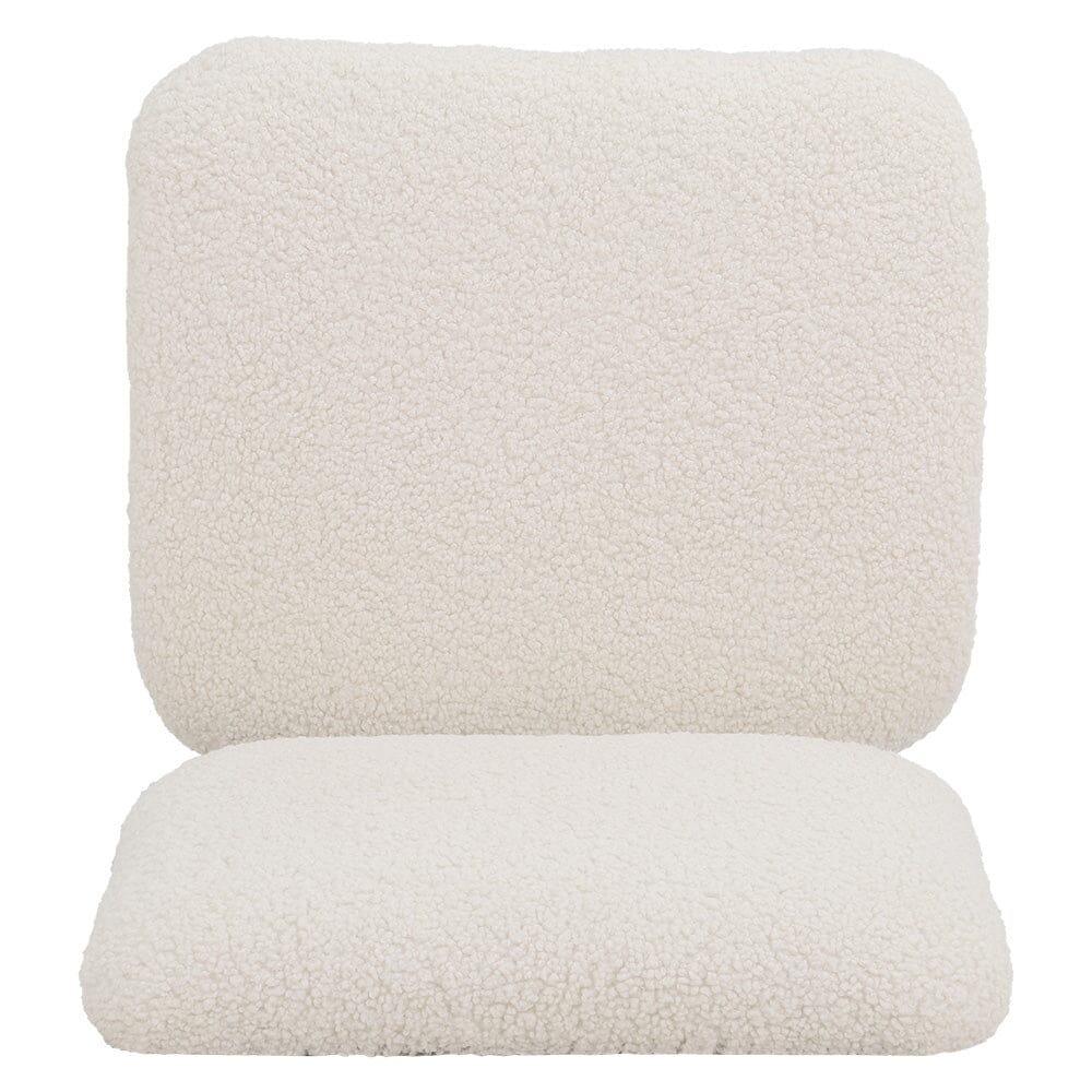 H 80cm Faux Wool Cocktail Chair Metal Frame Occasional Chair Velora Boutique