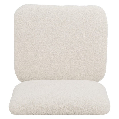 H 80cm Faux Wool Cocktail Chair Metal Frame Occasional Chair Velora Boutique