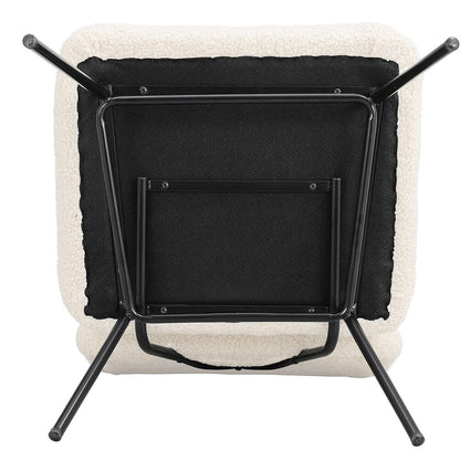 H 80cm Faux Wool Cocktail Chair Metal Frame Occasional Chair Velora Boutique