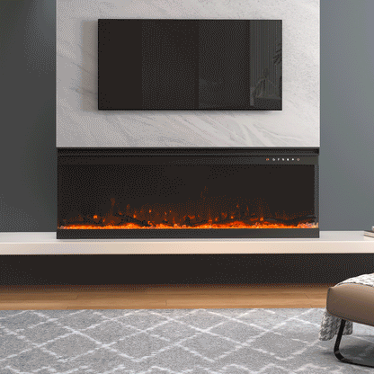 40/50/60-Inch 3-Sided Freestanding Electric Fireplace 12 Flame Colours and 5 Brightness Modes Velora Boutique
