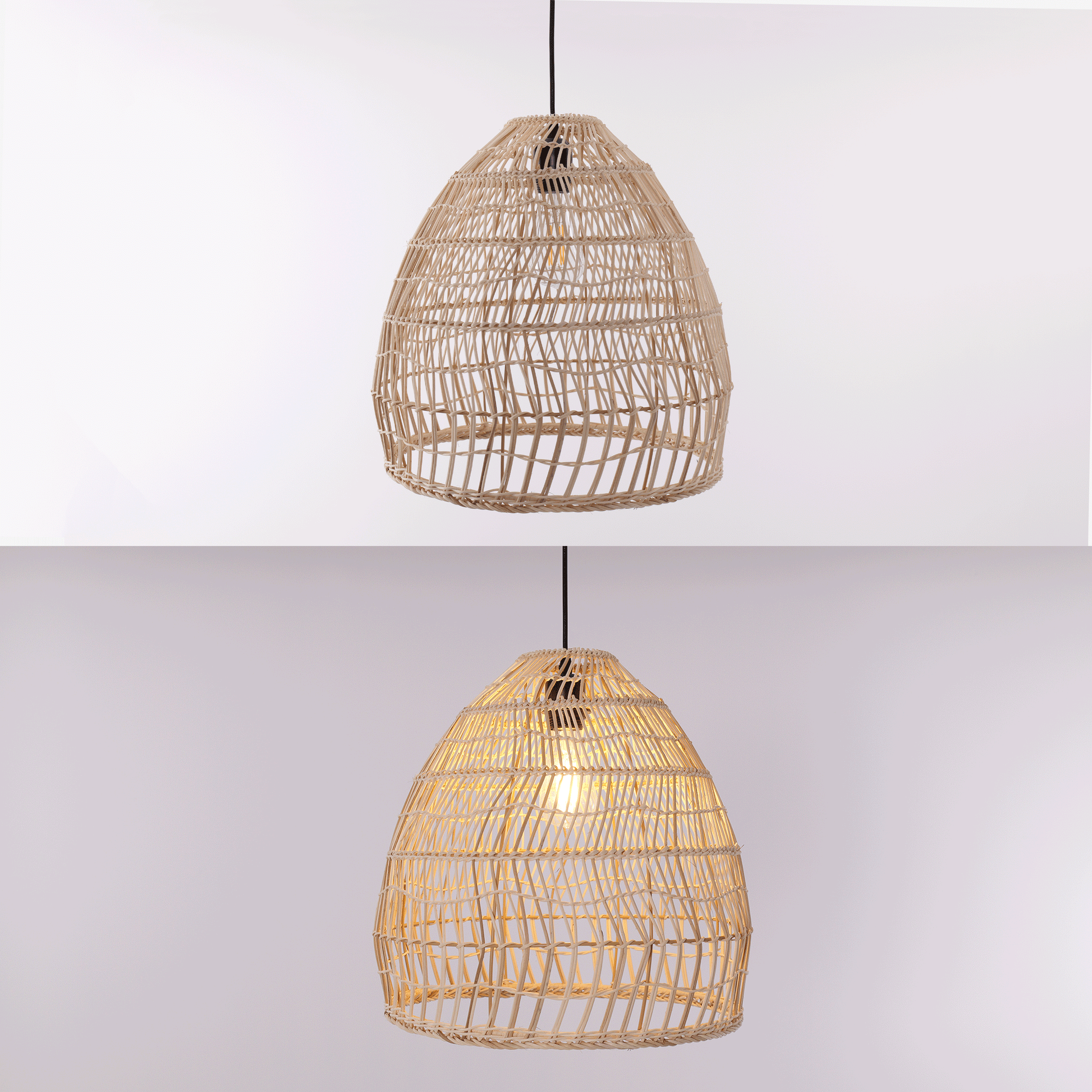 Lightsin Woven Rattan Dome Pendant Ceiling Light – Eco-Friendly Rustic Ceiling Light for Living Room, Dining, and Modern Interiors Velora Boutique