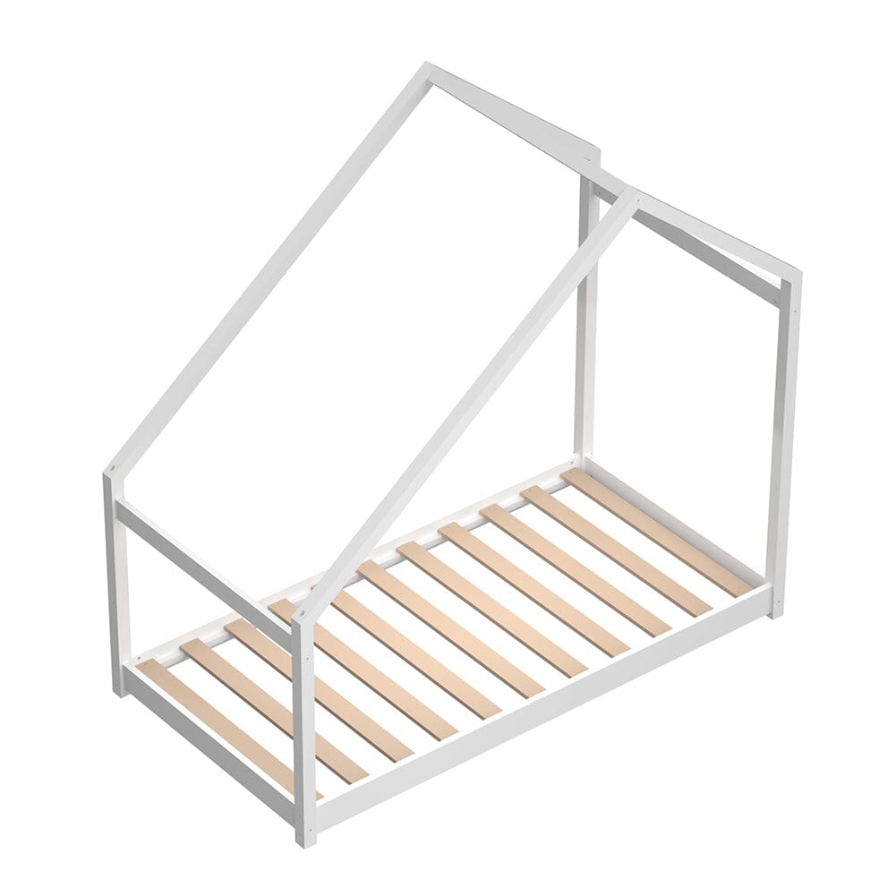 167 cm White Pine Wood House Frame Toddler Floor Bed Velora Boutique