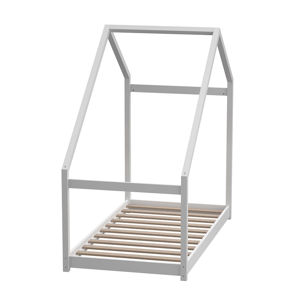 167 cm White Pine Wood House Frame Toddler Floor Bed Velora Boutique