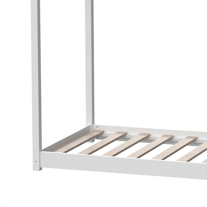 167 cm White Pine Wood House Frame Toddler Floor Bed Velora Boutique