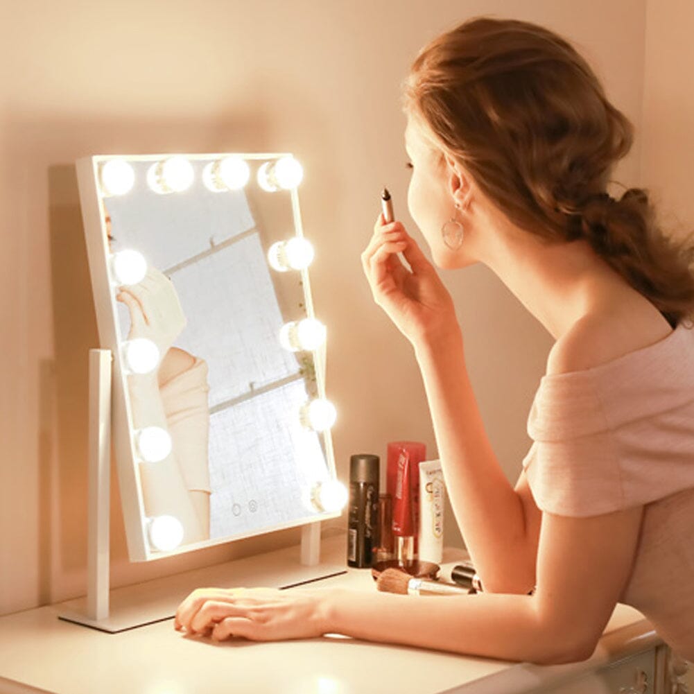 Adjustable Large Rectangular Lighted Makeup Mirror - House Comfort