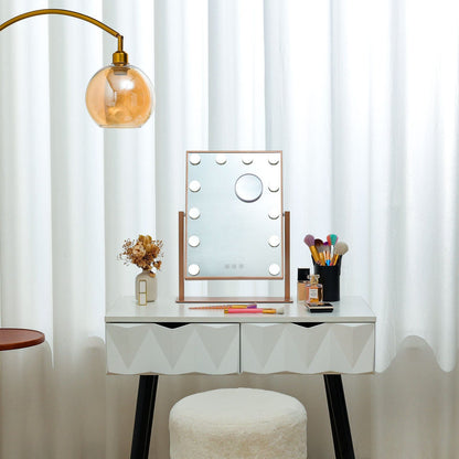 Adjustable Large Rectangular Lighted Makeup Mirror - House Comfort