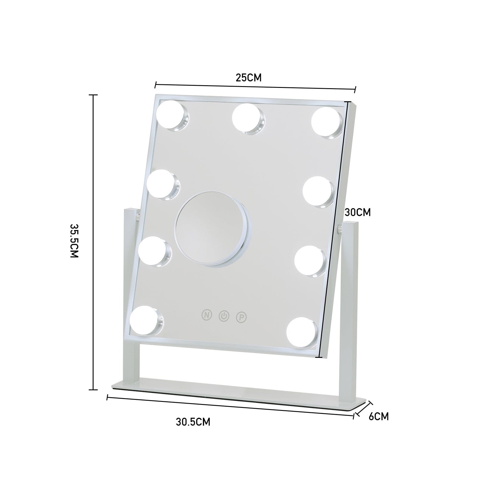 Adjustable LED Hollywood Vanity Mirror Touch Screen Control - House Comfort