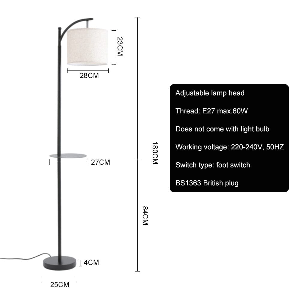 Arc Floor Lamp with Adjustable Shade - House Comfort