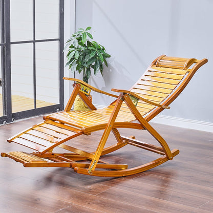 Bamboo Rocking Chair Foldable Recliner - House Comfort