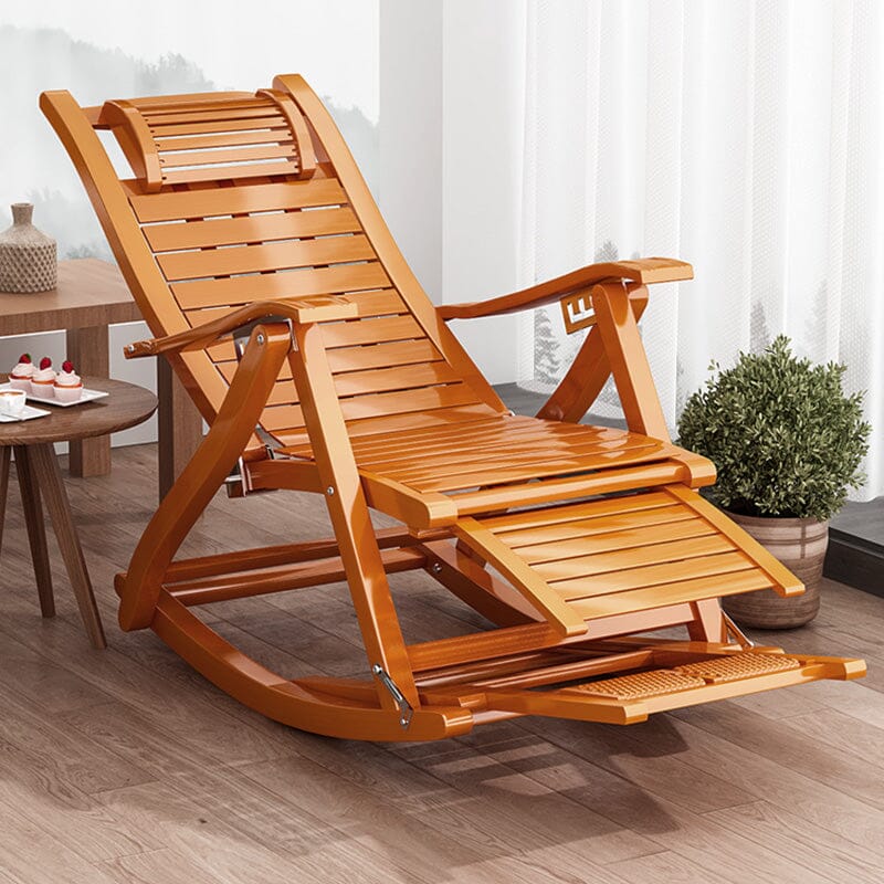 Bamboo Rocking Chair Foldable Recliner - House Comfort