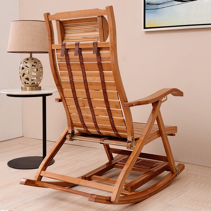 Bamboo Rocking Chair Foldable Recliner - House Comfort