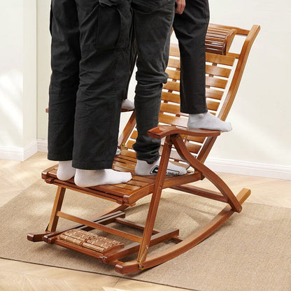 Bamboo Rocking Chair Foldable Recliner - House Comfort