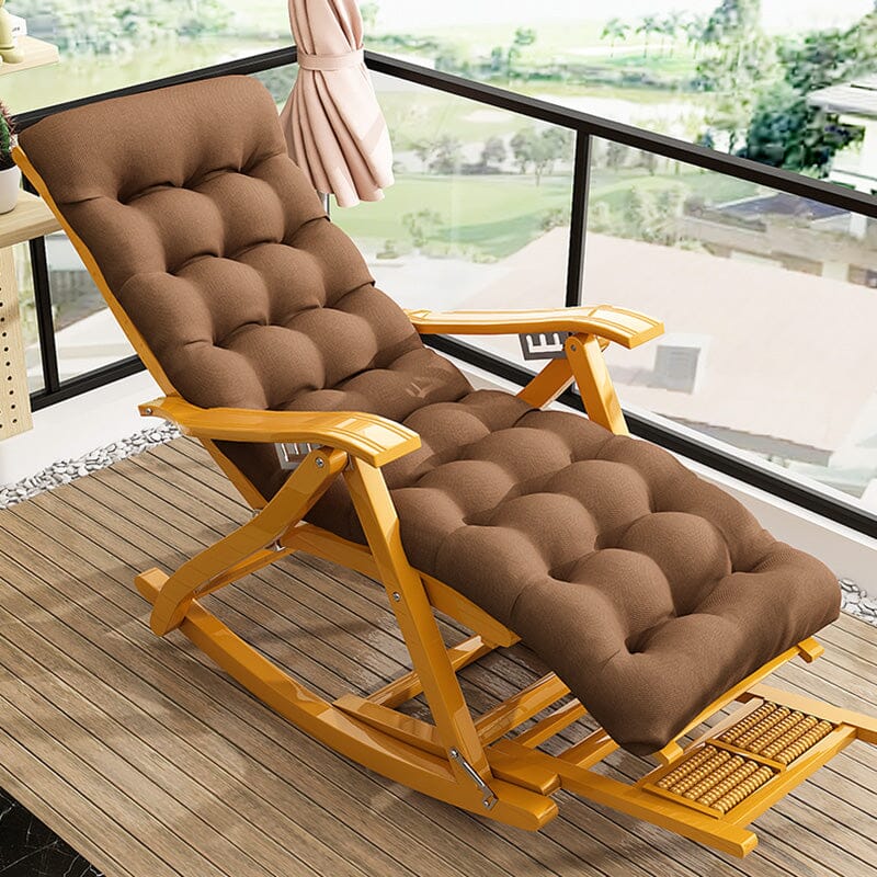 Bamboo Rocking Chair Foldable Recliner - House Comfort