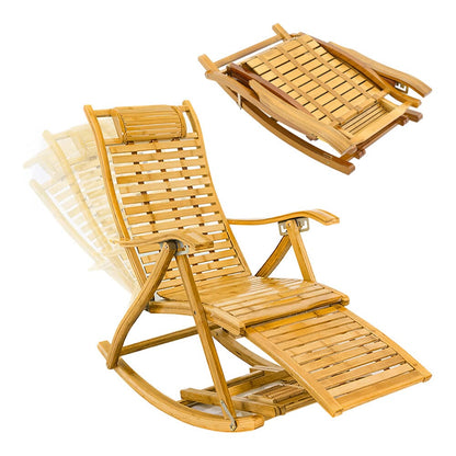 Bamboo Rocking Chair Foldable Recliner - House Comfort