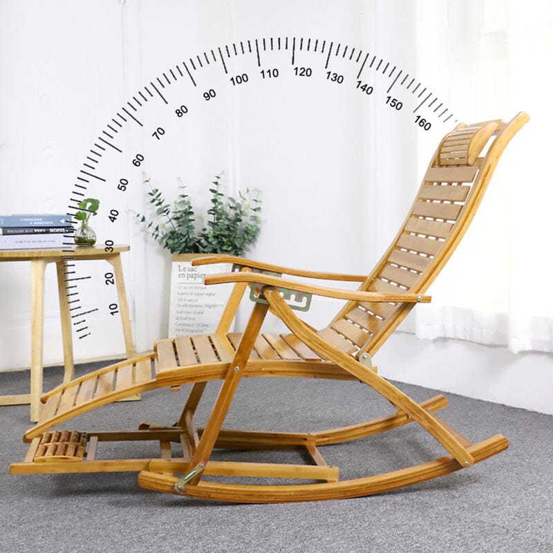 Bamboo Rocking Chair Foldable Recliner - House Comfort