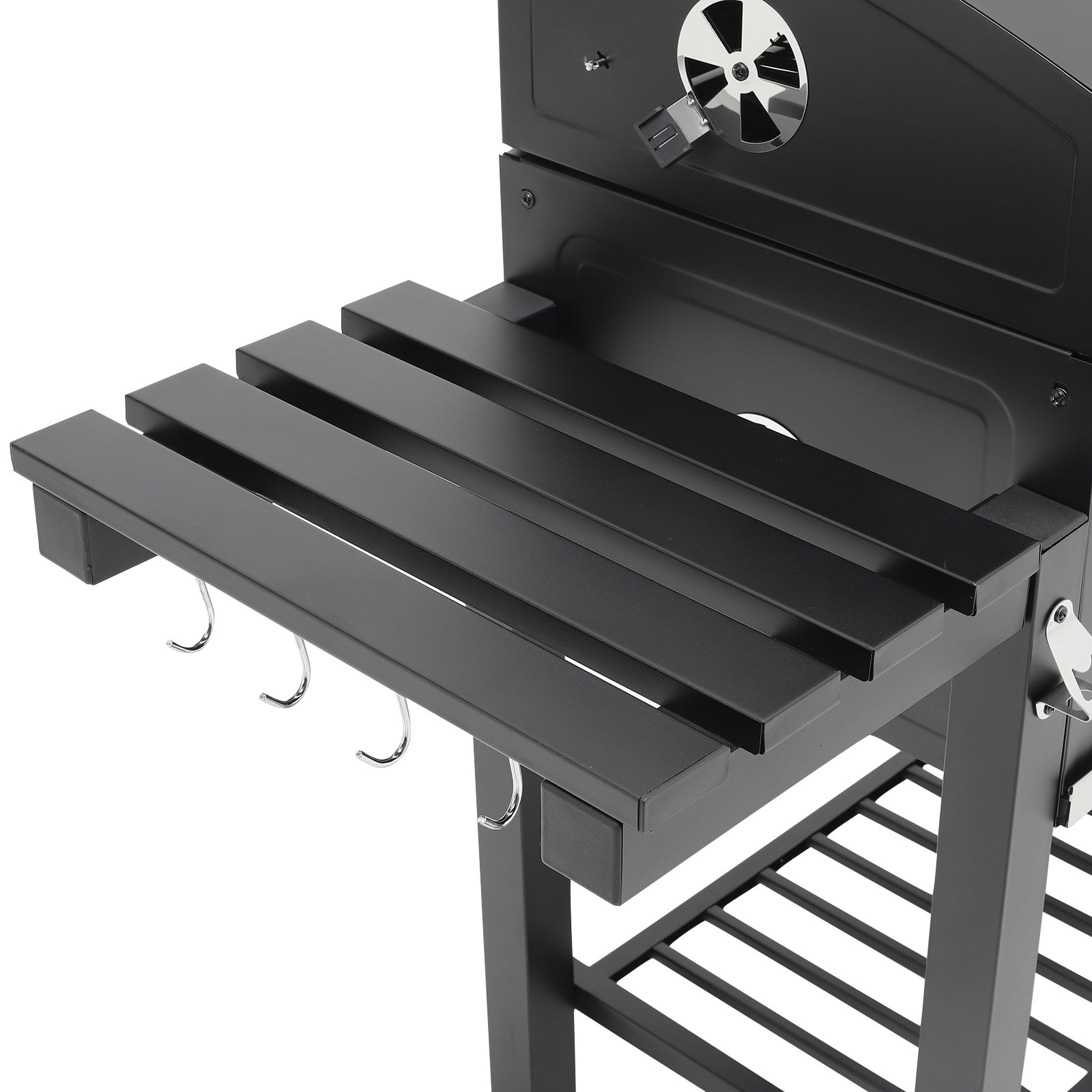 Barrel Charcoal Outdoor Grill Wide 160cm with Side Shelves - House Comfort