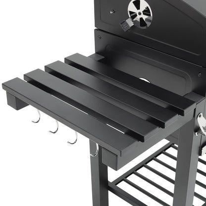Barrel Charcoal Outdoor Grill Wide 160cm with Side Shelves - House Comfort