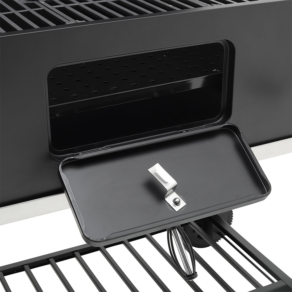 Barrel Charcoal Outdoor Grill Wide 160cm with Side Shelves - House Comfort