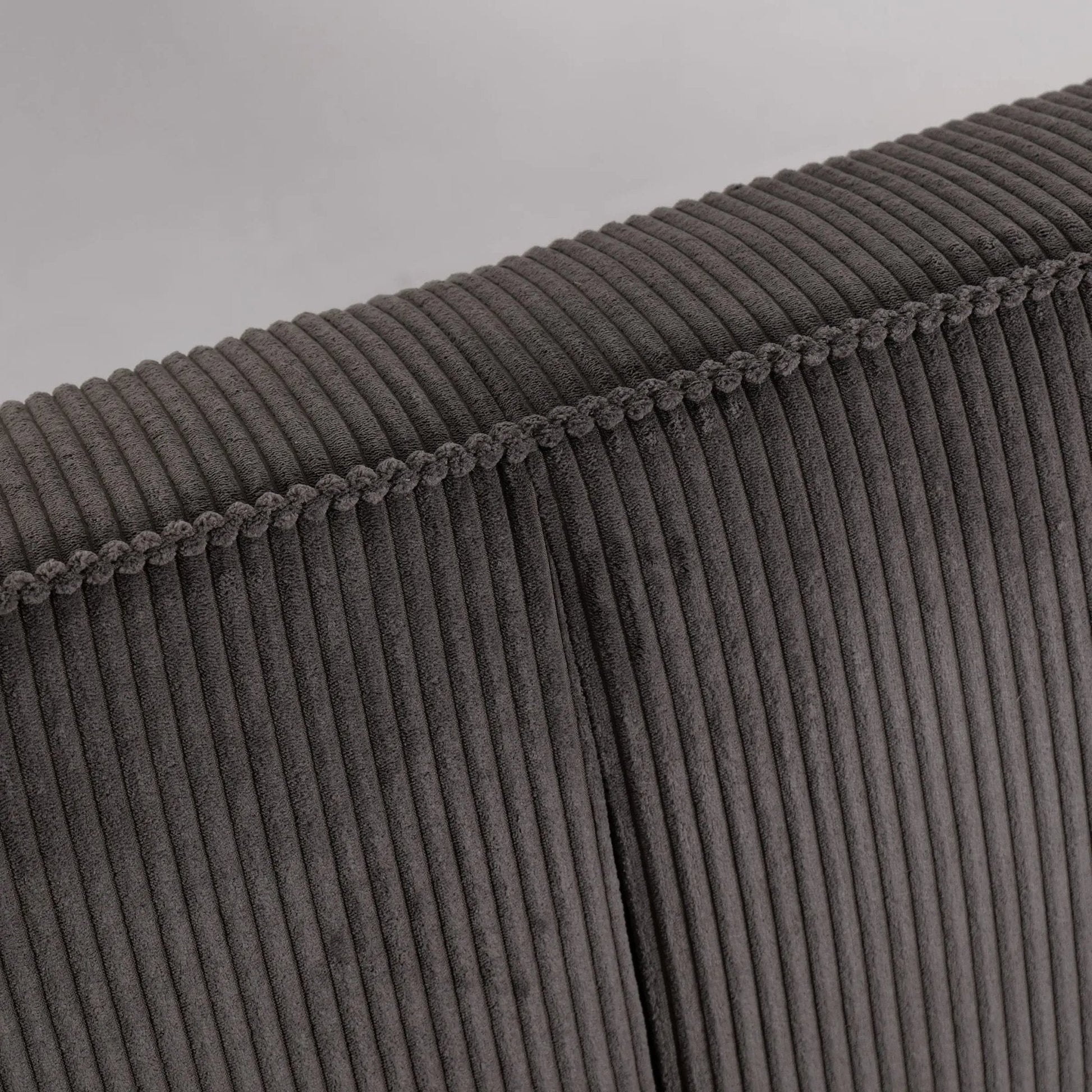 Beige & Grey Corduroy Sofa Bed with Adjustable Backrest and Spring Coil Support - House Comfort