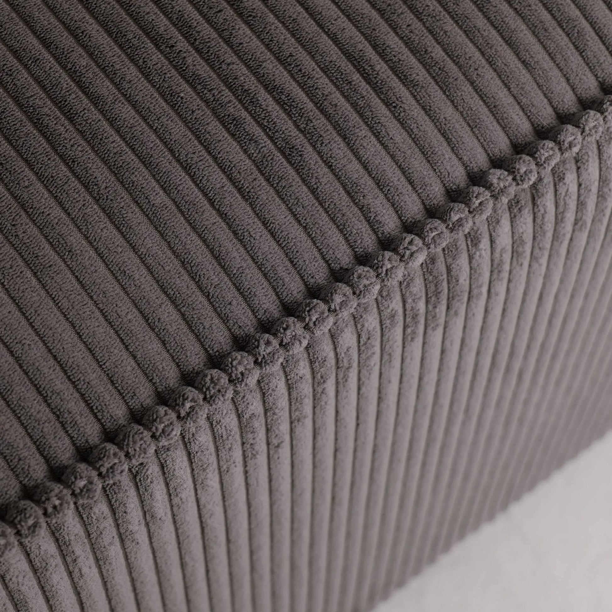 Beige & Grey Corduroy Sofa Bed with Adjustable Backrest and Spring Coil Support - House Comfort