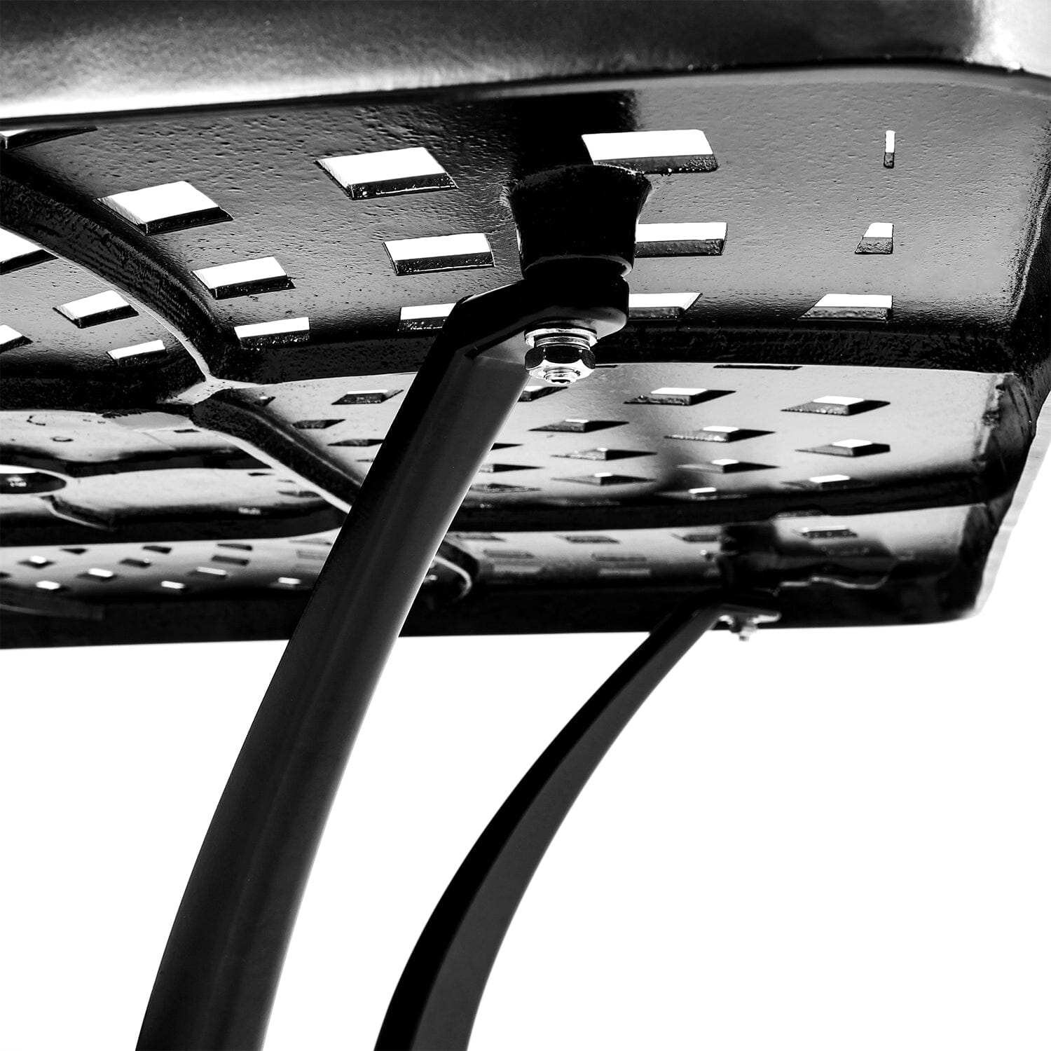 Black 2.6ft Cast Aluminium Square Garden Dining Table for Outdoors - House Comfort